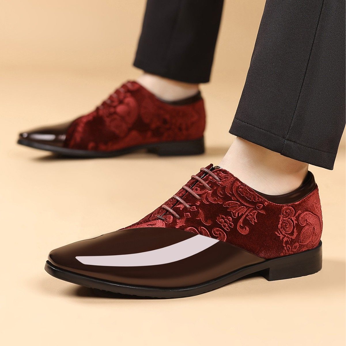 Shoes Men Leather Shoe Man Lace up Square-Toe Casual Loafers Men's Shoes Oxfords