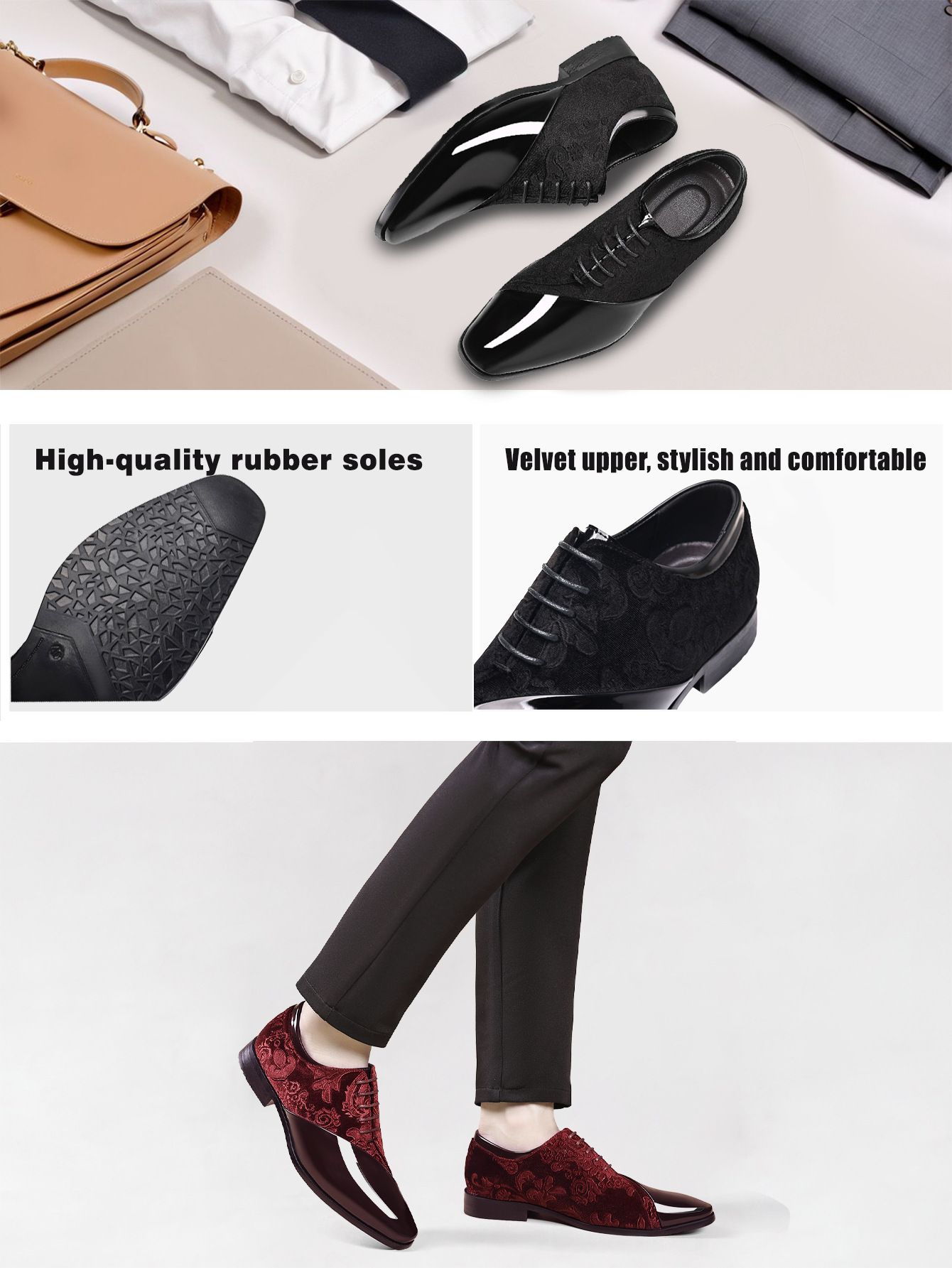 Shoes Men Leather Shoe Man Lace up Square-Toe Casual Loafers Men's Shoes Oxfords