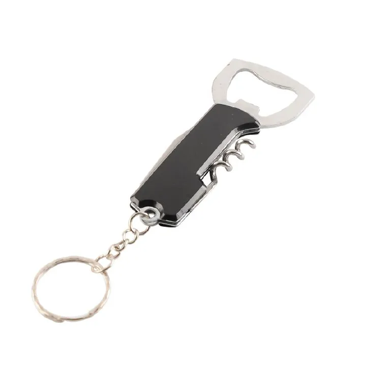 Bottle Opener Corkscrew Stainless Steel Red Wine Mini Bottle Opener Multifunctional Portable Beer Bottle Opener with Foil Cutter