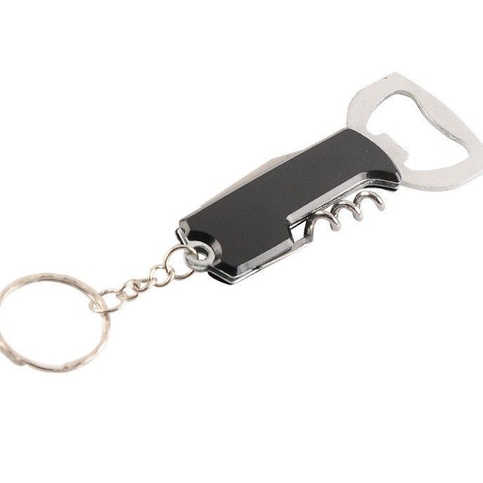 Bottle Opener Corkscrew Stainless Steel Red Wine Mini Bottle Opener Multifunctional Portable Beer Bottle Opener with Foil Cutter