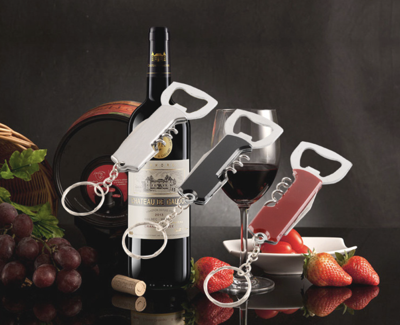 Bottle Opener Corkscrew Stainless Steel Red Wine Mini Bottle Opener Multifunctional Portable Beer Bottle Opener with Foil Cutter