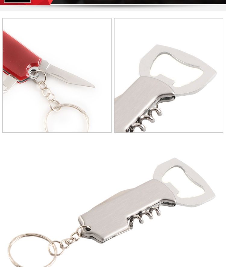 Bottle Opener Corkscrew Stainless Steel Red Wine Mini Bottle Opener Multifunctional Portable Beer Bottle Opener with Foil Cutter