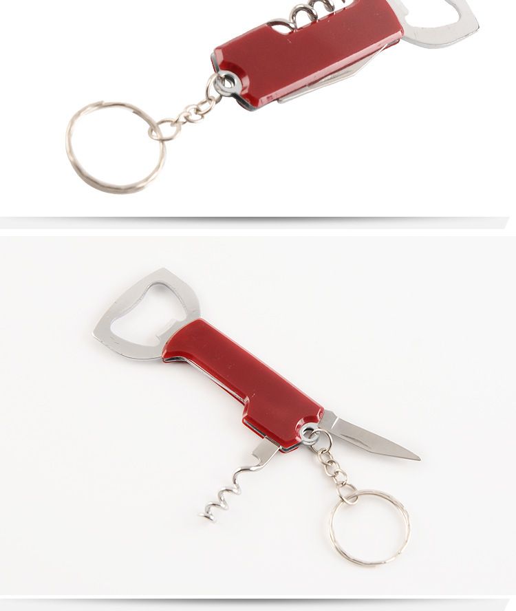 Bottle Opener Corkscrew Stainless Steel Red Wine Mini Bottle Opener Multifunctional Portable Beer Bottle Opener with Foil Cutter