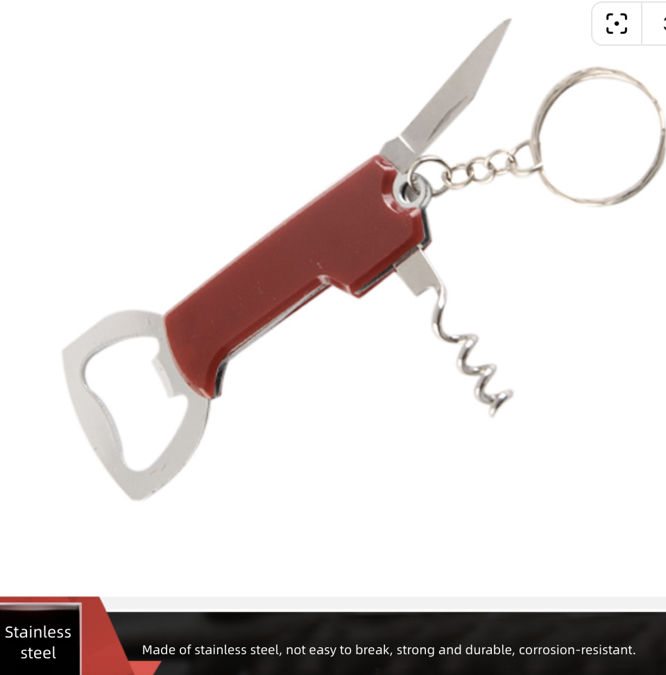 Bottle Opener Corkscrew Stainless Steel Red Wine Mini Bottle Opener Multifunctional Portable Beer Bottle Opener with Foil Cutter