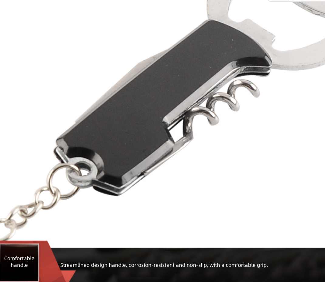 Bottle Opener Corkscrew Stainless Steel Red Wine Mini Bottle Opener Multifunctional Portable Beer Bottle Opener with Foil Cutter