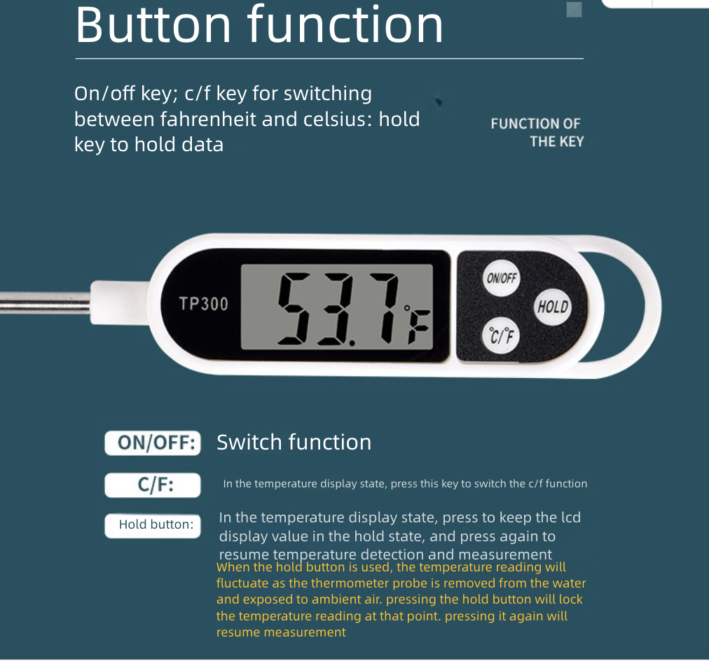 Thermometers Probe Type Food Thermometer Pen Type Barbecue BBQ Thermometer Oil Temperature Water Temperature Baking Electronic Thermometer