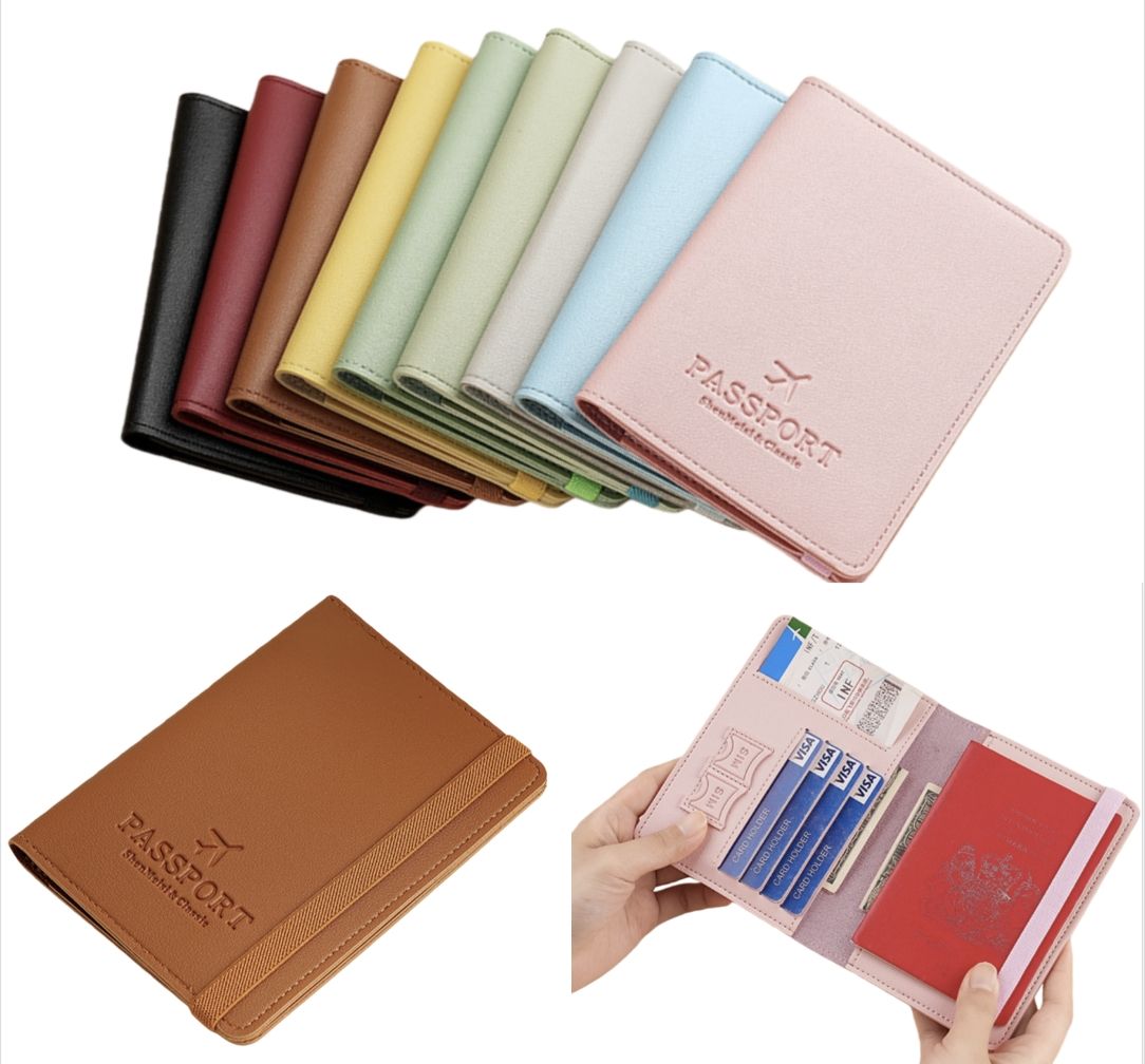 Passport Cover Passport Holder Passport Bag PU Leather Passport Holder Multi-Function Passport Clip Passport Document Cover Passport Case Portable Travel Ultra-Thin Passport Holder