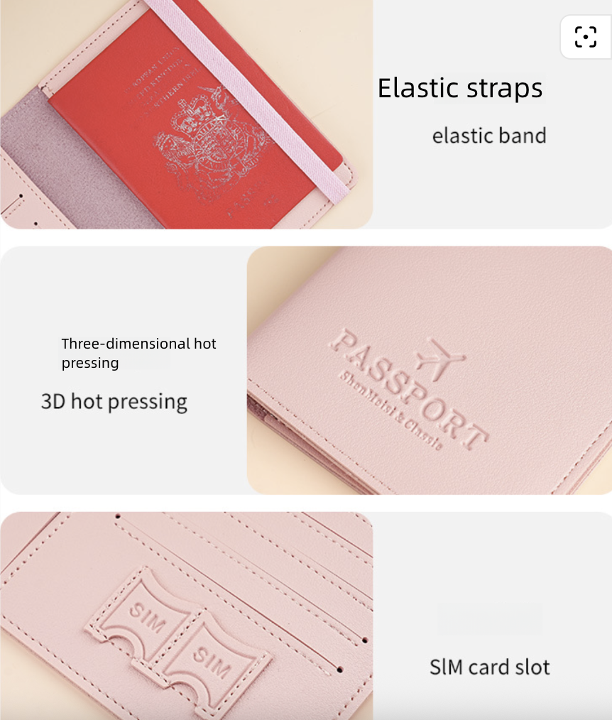 Passport Cover Passport Holder Passport Bag PU Leather Passport Holder Multi-Function Passport Clip Passport Document Cover Passport Case Portable Travel Ultra-Thin Passport Holder