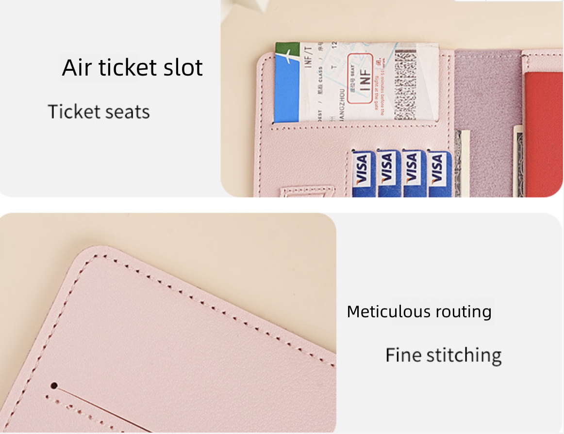 Passport Cover Passport Holder Passport Bag PU Leather Passport Holder Multi-Function Passport Clip Passport Document Cover Passport Case Portable Travel Ultra-Thin Passport Holder