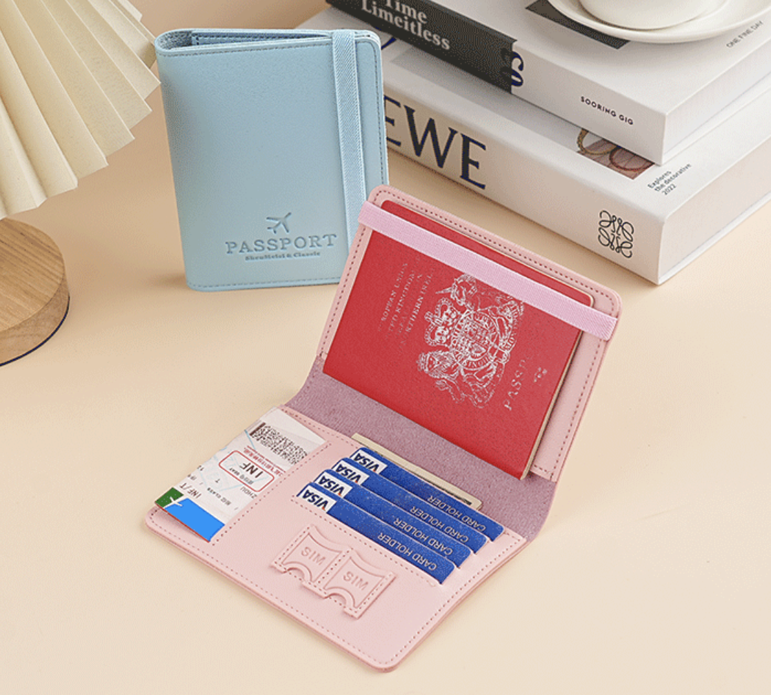 Passport Cover Passport Holder Passport Bag PU Leather Passport Holder Multi-Function Passport Clip Passport Document Cover Passport Case Portable Travel Ultra-Thin Passport Holder