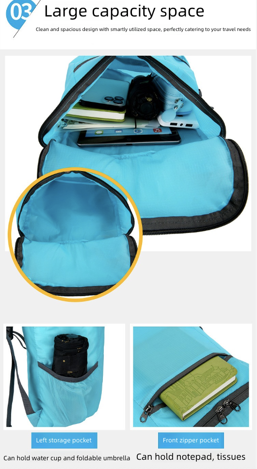 Small Waterproof Foldable Backpack Man Woman Lady Girl Travelling Bag Outdoor Folding Mini Bag Lightweight Travel Bag Fitness Sports Portable Backpack