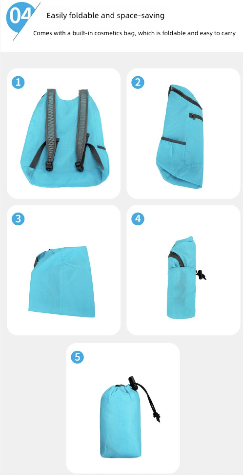 Small Waterproof Foldable Backpack Man Woman Lady Girl Travelling Bag Outdoor Folding Mini Bag Lightweight Travel Bag Fitness Sports Portable Backpack