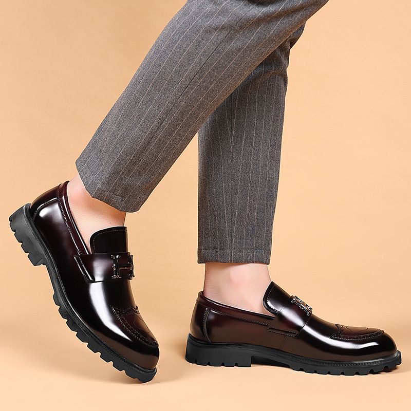 Shoes Men Leather Shoe Man Open Edge Bead Matte Craftsmanship Leather Shoe Men Two Color Shoe Upper Men's Shoes Oxfords