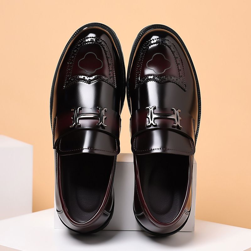 Shoes Men Leather Shoe Man Open Edge Bead Matte Craftsmanship Leather Shoe Men Two Color Shoe Upper Men's Shoes Oxfords