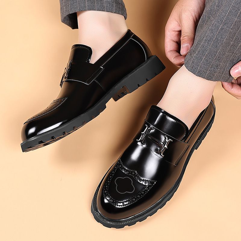 Shoes Men Leather Shoe Man Open Edge Bead Matte Craftsmanship Leather Shoe Men Two Color Shoe Upper Men's Shoes Oxfords