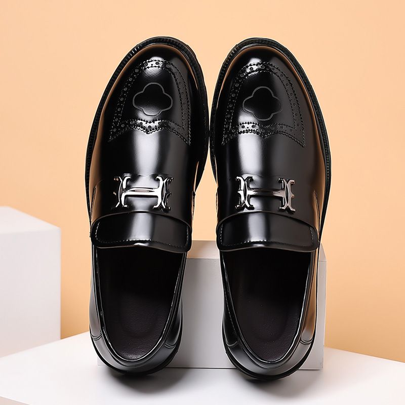 Shoes Men Leather Shoe Man Open Edge Bead Matte Craftsmanship Leather Shoe Men Two Color Shoe Upper Men's Shoes Oxfords