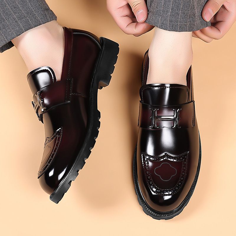 Shoes Men Leather Shoe Man Open Edge Bead Matte Craftsmanship Leather Shoe Men Two Color Shoe Upper Men's Shoes Oxfords