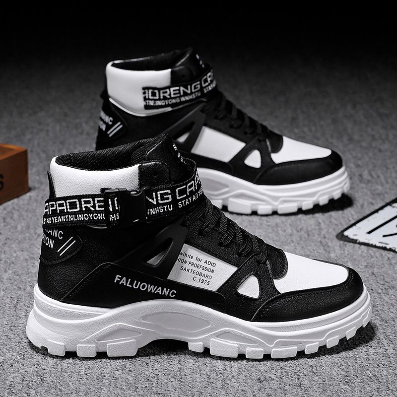 Men's Oversized Martin Boots Unisex Round-Toe High-Top Trendy Boots Military Style Men's Shoes