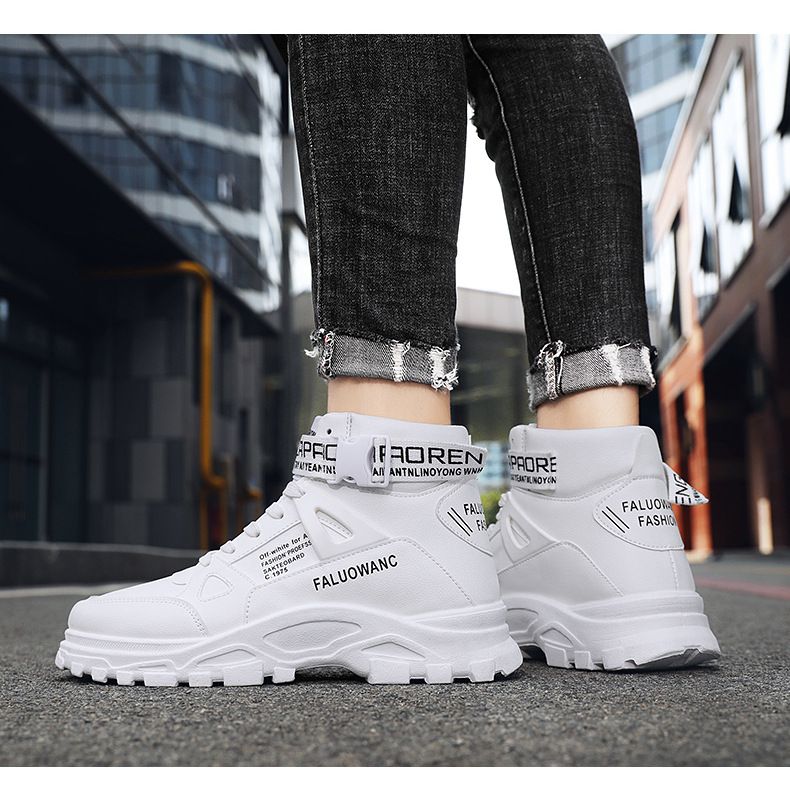 Men's Oversized Martin Boots Unisex Round-Toe High-Top Trendy Boots Military Style Men's Shoes