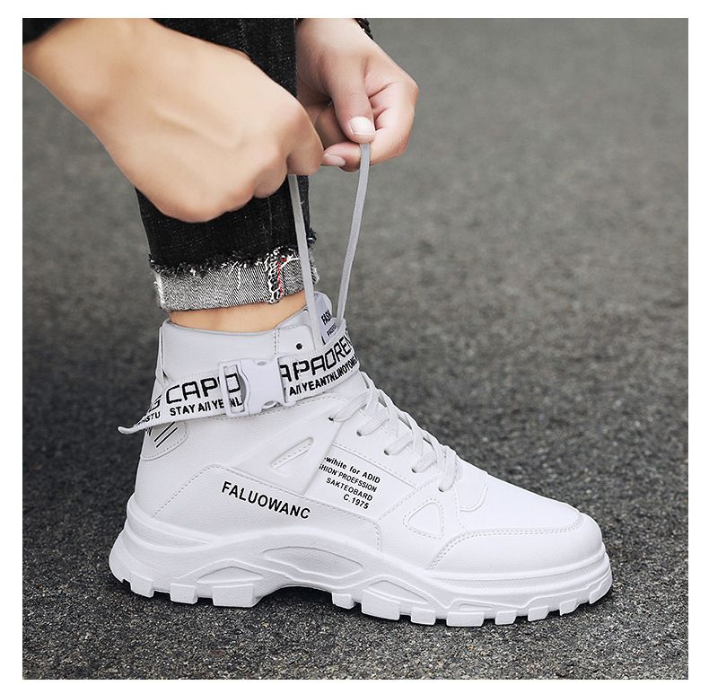 Men's Oversized Martin Boots Unisex Round-Toe High-Top Trendy Boots Military Style Men's Shoes