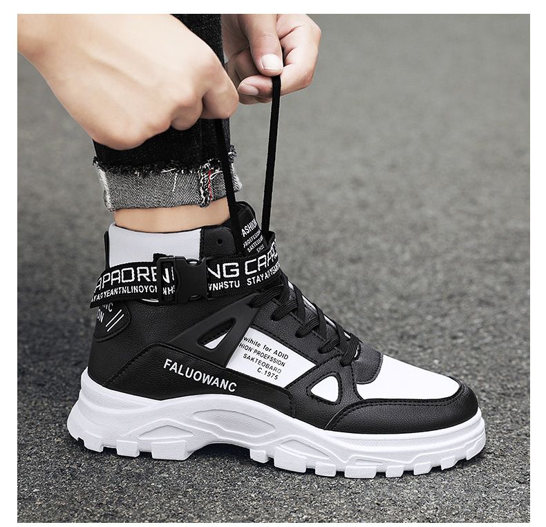 Men's Oversized Martin Boots Unisex Round-Toe High-Top Trendy Boots Military Style Men's Shoes