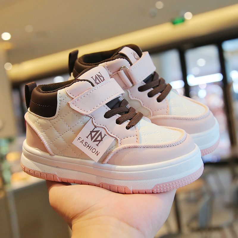 Children's Spring Autumn Boys' Casual Board Shoes New High-Top Girls' Sneakers Soft Sole Baby Shoes Kids Shoes Boys' Shoes Sneakers