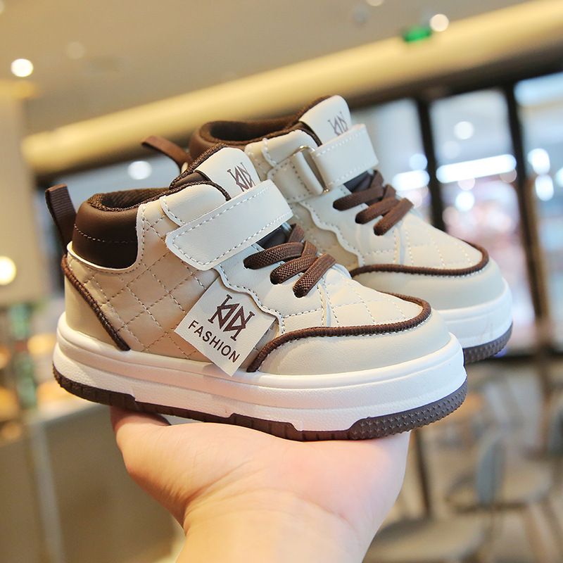 Children's Spring Autumn Boys' Casual Board Shoes New High-Top Girls' Sneakers Soft Sole Baby Shoes Kids Shoes Boys' Shoes Sneakers