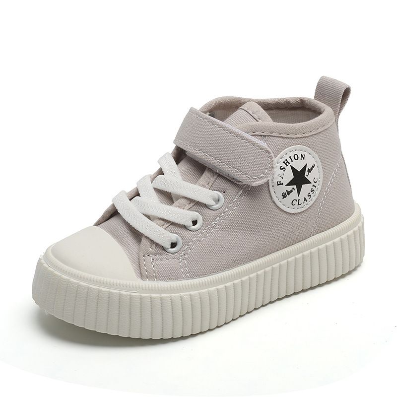 High-Top Canvas Shoes for Boys Girls New Spring Autumn Casual Slip-Resistant Flat Shoes Soft Soles for Toddlers Kids Shoes Boys' Shoes Sneakers