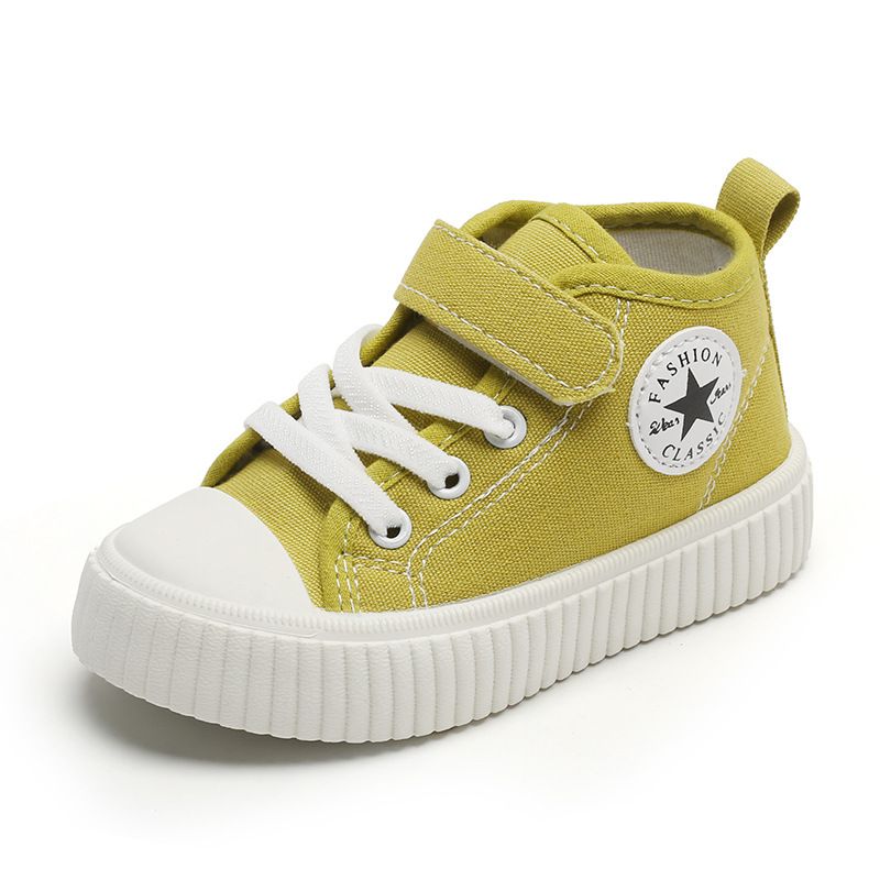 High-Top Canvas Shoes for Boys Girls New Spring Autumn Casual Slip-Resistant Flat Shoes Soft Soles for Toddlers Kids Shoes Boys' Shoes Sneakers