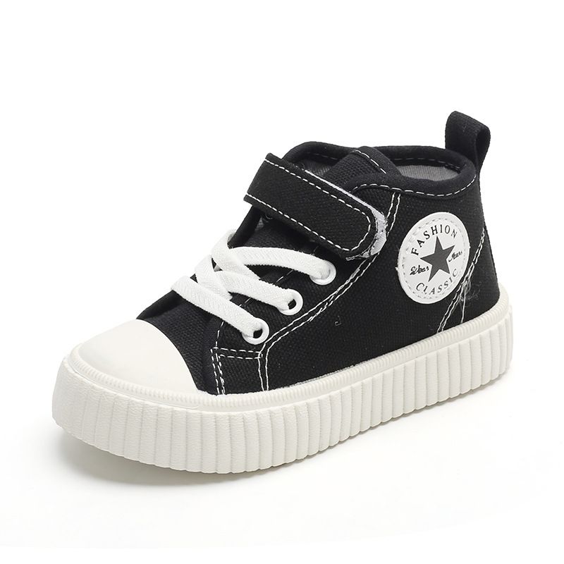 High-Top Canvas Shoes for Boys Girls New Spring Autumn Casual Slip-Resistant Flat Shoes Soft Soles for Toddlers Kids Shoes Boys' Shoes Sneakers