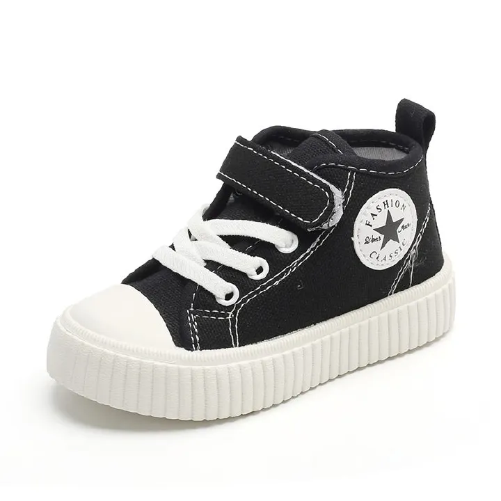 High-Top Canvas Shoes for Boys Girls New Spring Autumn Casual Slip-Resistant Flat Shoes Soft Soles for Toddlers Kids Shoes Boys' Shoes Sneakers