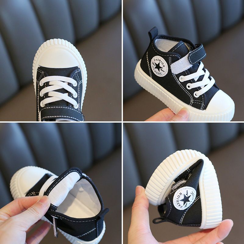 High-Top Canvas Shoes for Boys Girls New Spring Autumn Casual Slip-Resistant Flat Shoes Soft Soles for Toddlers Kids Shoes Boys' Shoes Sneakers