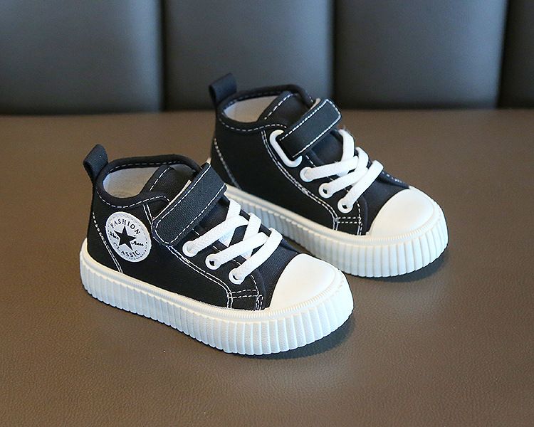 High-Top Canvas Shoes for Boys Girls New Spring Autumn Casual Slip-Resistant Flat Shoes Soft Soles for Toddlers Kids Shoes Boys' Shoes Sneakers
