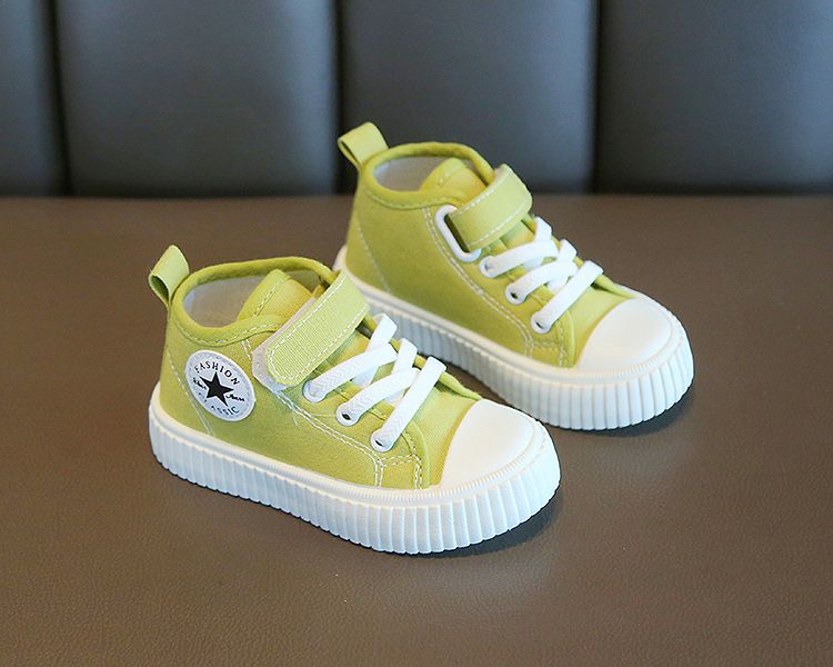High-Top Canvas Shoes for Boys Girls New Spring Autumn Casual Slip-Resistant Flat Shoes Soft Soles for Toddlers Kids Shoes Boys' Shoes Sneakers