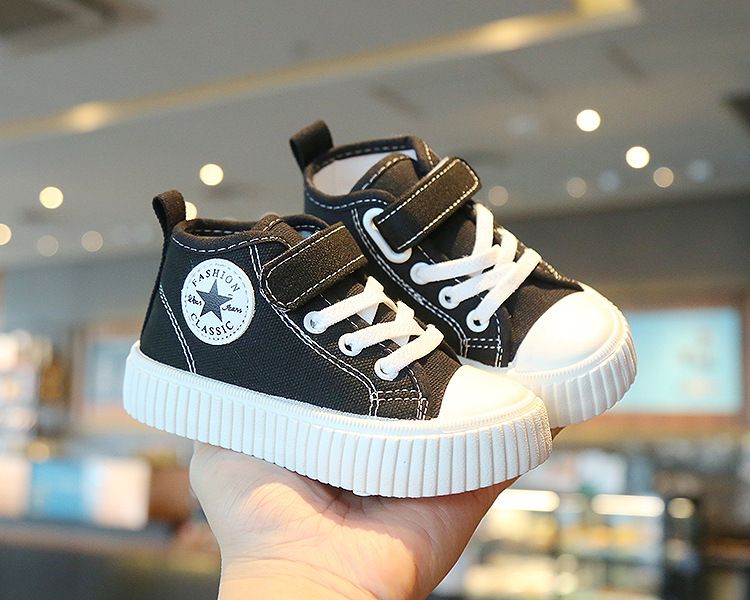 High-Top Canvas Shoes for Boys Girls New Spring Autumn Casual Slip-Resistant Flat Shoes Soft Soles for Toddlers Kids Shoes Boys' Shoes Sneakers