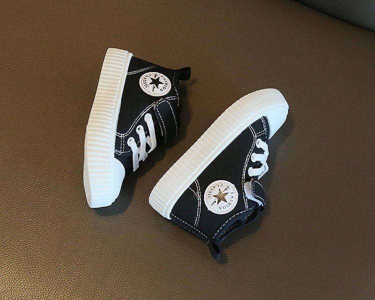 High-Top Canvas Shoes for Boys Girls New Spring Autumn Casual Slip-Resistant Flat Shoes Soft Soles for Toddlers Kids Shoes Boys' Shoes Sneakers