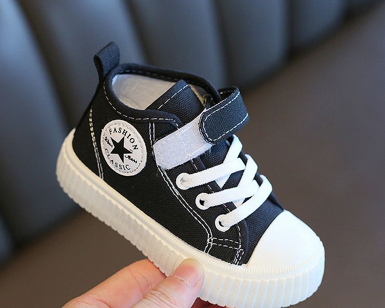 High-Top Canvas Shoes for Boys Girls New Spring Autumn Casual Slip-Resistant Flat Shoes Soft Soles for Toddlers Kids Shoes Boys' Shoes Sneakers