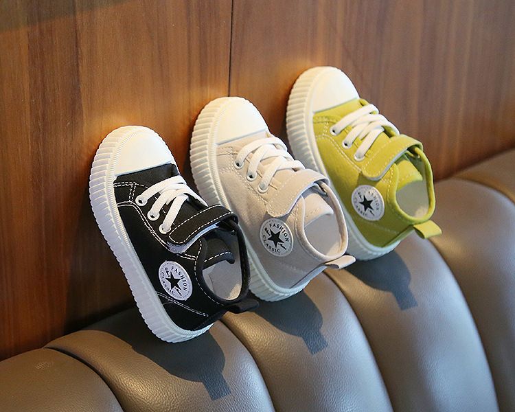 High-Top Canvas Shoes for Boys Girls New Spring Autumn Casual Slip-Resistant Flat Shoes Soft Soles for Toddlers Kids Shoes Boys' Shoes Sneakers