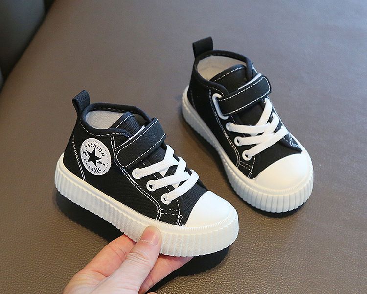 High-Top Canvas Shoes for Boys Girls New Spring Autumn Casual Slip-Resistant Flat Shoes Soft Soles for Toddlers Kids Shoes Boys' Shoes Sneakers