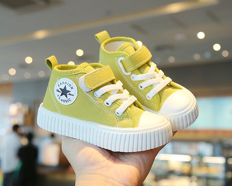 High-Top Canvas Shoes for Boys Girls New Spring Autumn Casual Slip-Resistant Flat Shoes Soft Soles for Toddlers Kids Shoes Boys' Shoes Sneakers