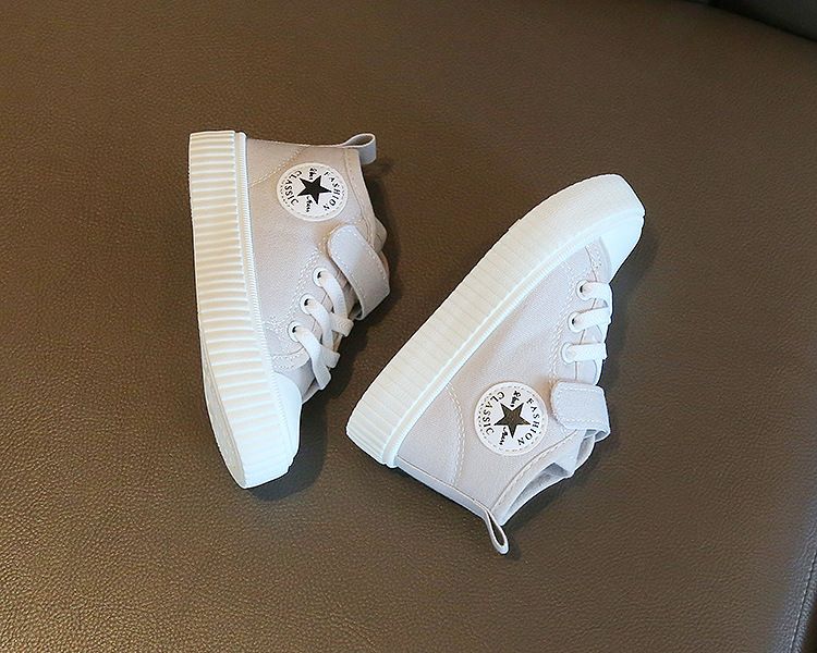 High-Top Canvas Shoes for Boys Girls New Spring Autumn Casual Slip-Resistant Flat Shoes Soft Soles for Toddlers Kids Shoes Boys' Shoes Sneakers