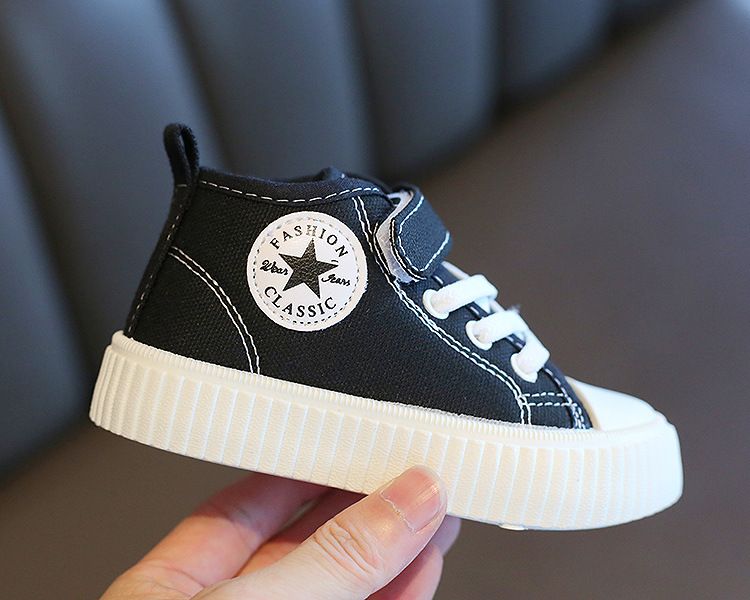 High-Top Canvas Shoes for Boys Girls New Spring Autumn Casual Slip-Resistant Flat Shoes Soft Soles for Toddlers Kids Shoes Boys' Shoes Sneakers