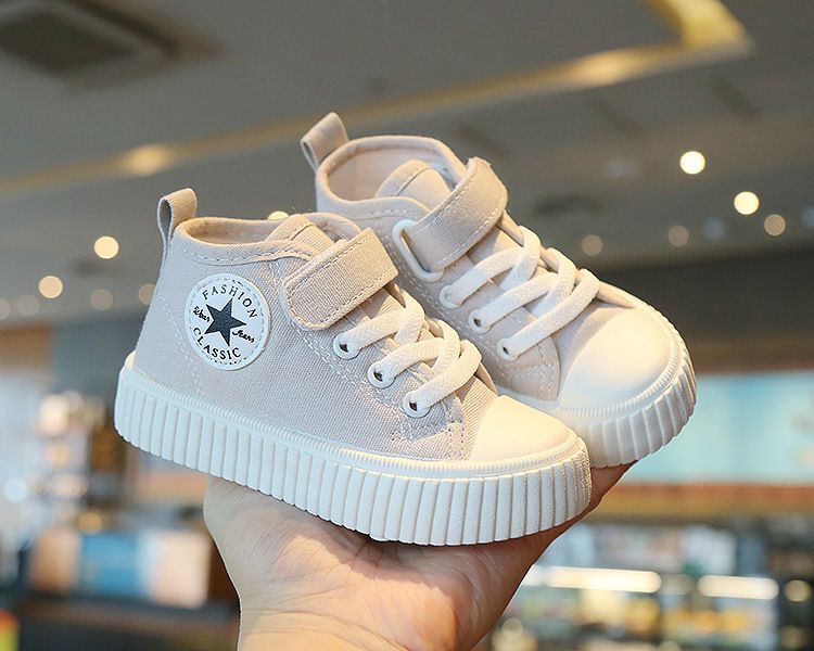 High-Top Canvas Shoes for Boys Girls New Spring Autumn Casual Slip-Resistant Flat Shoes Soft Soles for Toddlers Kids Shoes Boys' Shoes Sneakers