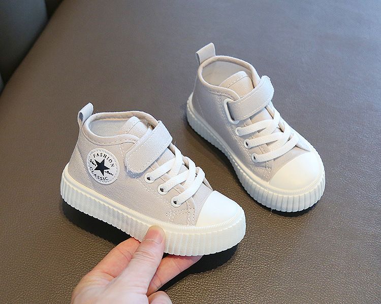 High-Top Canvas Shoes for Boys Girls New Spring Autumn Casual Slip-Resistant Flat Shoes Soft Soles for Toddlers Kids Shoes Boys' Shoes Sneakers