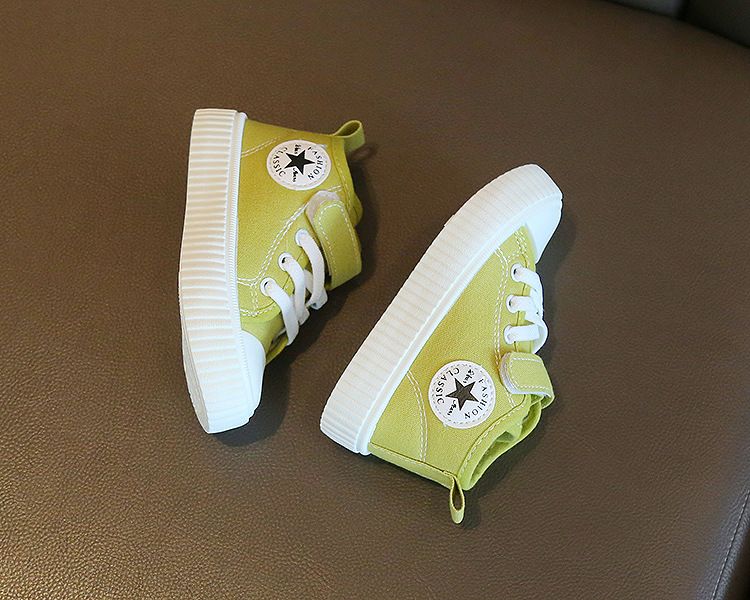 High-Top Canvas Shoes for Boys Girls New Spring Autumn Casual Slip-Resistant Flat Shoes Soft Soles for Toddlers Kids Shoes Boys' Shoes Sneakers