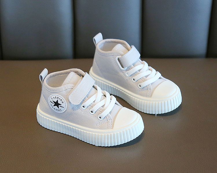 High-Top Canvas Shoes for Boys Girls New Spring Autumn Casual Slip-Resistant Flat Shoes Soft Soles for Toddlers Kids Shoes Boys' Shoes Sneakers