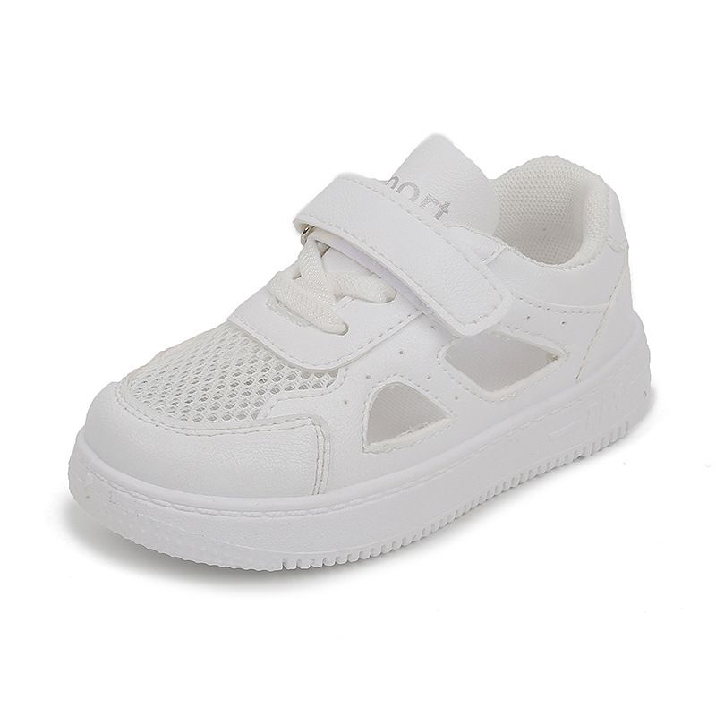 Children's White Sneakers for Summer Boys' Sports Shoes Breathable Mesh Shoes Hollowed-Out Design for Girls' Casual Board Shoes Soft Soles Kids Shoes Boys' Shoes Sandals for Babies