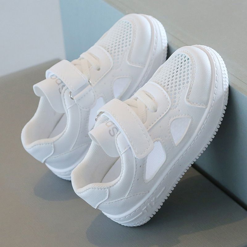 Children's White Sneakers for Summer Boys' Sports Shoes Breathable Mesh Shoes Hollowed-Out Design for Girls' Casual Board Shoes Soft Soles Kids Shoes Boys' Shoes Sandals for Babies