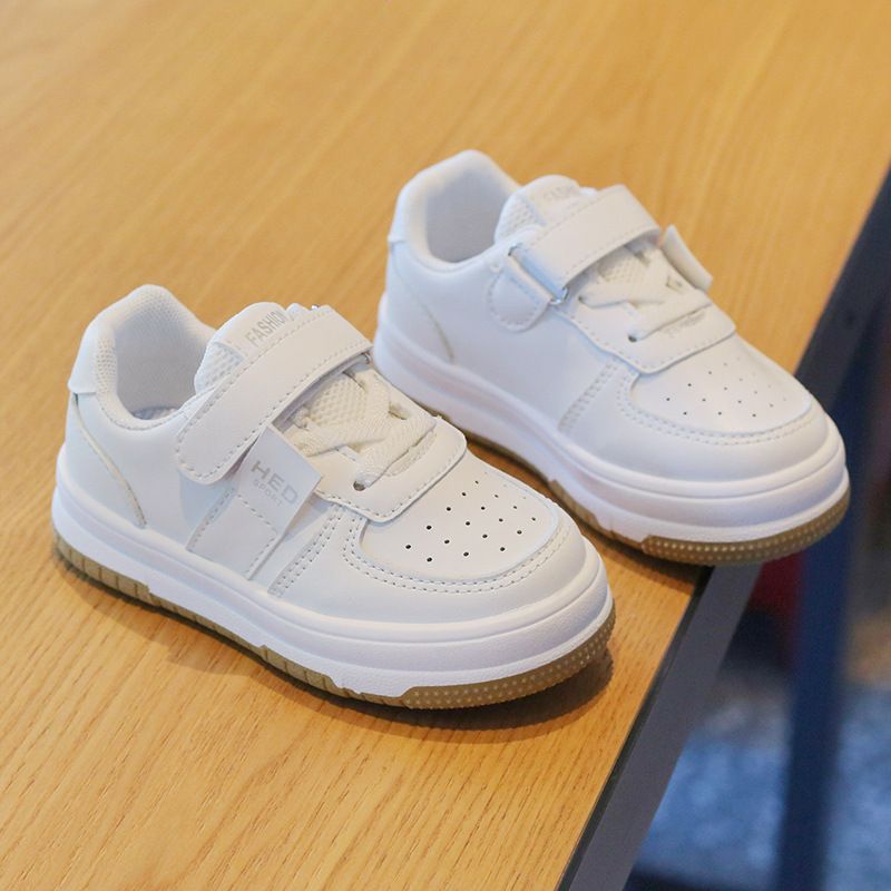 Children's White Sneakers Spring Autumn Girl's Sports Shoes Anti-Slip Lightweight Boy's Skateboarding Shoes Soft Soles Baby Casual Shoes Kids Shoes Boys' Shoes