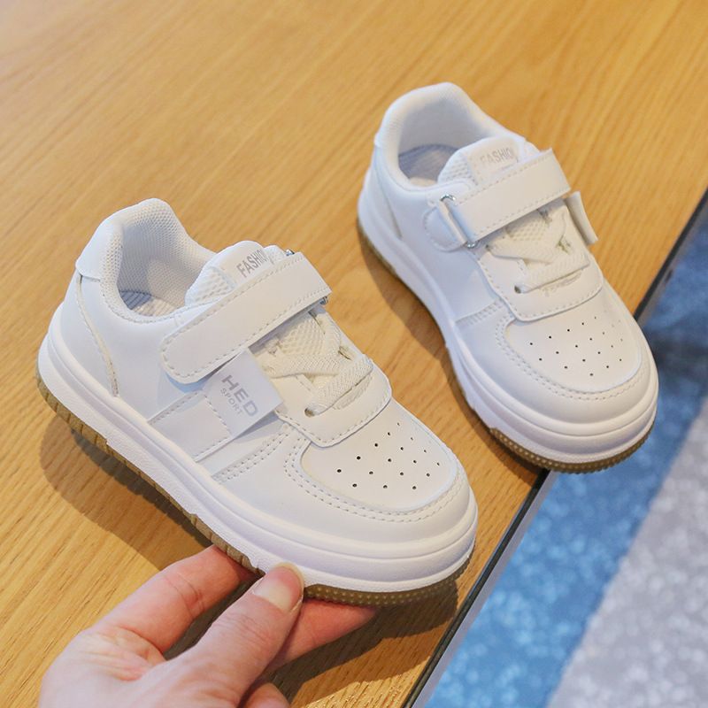 Children's White Sneakers Spring Autumn Girl's Sports Shoes Anti-Slip Lightweight Boy's Skateboarding Shoes Soft Soles Baby Casual Shoes Kids Shoes Boys' Shoes